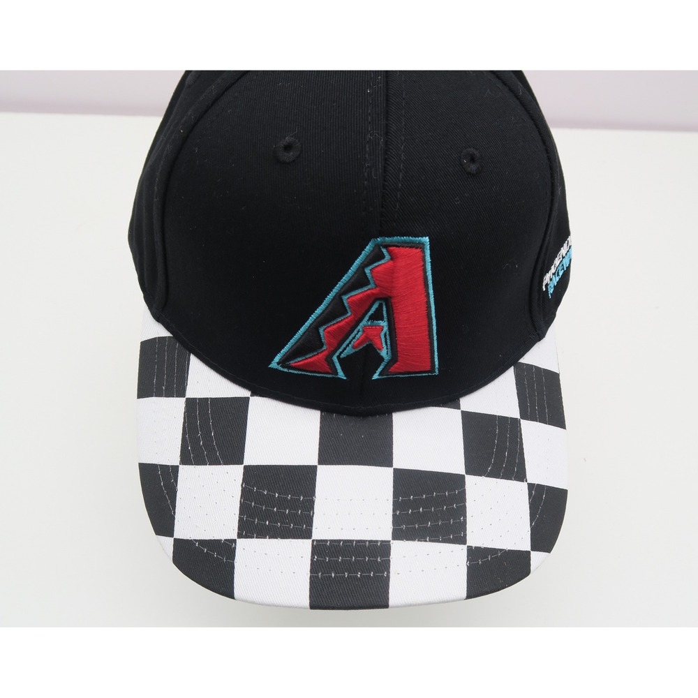 NASCAR Phoenix Raceway Snapback Hat Melonwear Black Checkered Brim Cap Mens OSFM
